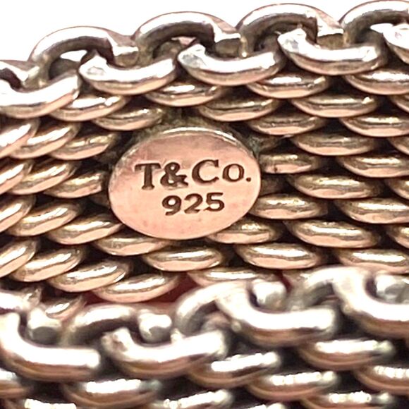 Tiffany & Co. Somerset .925 Sterling Silver Mesh Ring Size 7 100% Authentic - Picture 7 of 7